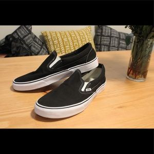 Vans Black and White Men’s Slip Ons